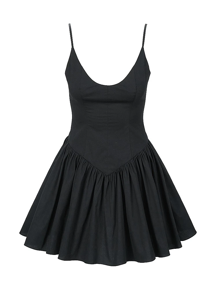 Dena Stretch-Cotton Fit & Flare Minidress