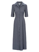 Joan Linen-Blend Midi-Shirtdress