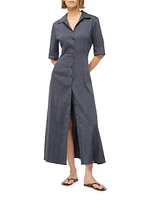 Joan Linen-Blend Midi-Shirtdress