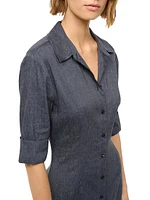Joan Linen-Blend Midi-Shirtdress