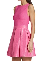 Chara Croc-Embossed Party Dress