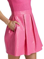 Chara Croc-Embossed Party Dress