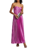 Del Pleated Strapless Gown