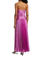Del Pleated Strapless Gown