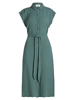 Aliza Tie-Waist Midi-Shirtdress