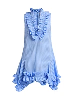 Phoebe Striped Cotton Poplin Ruffled Minidress