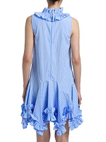 Phoebe Striped Cotton Poplin Ruffled Minidress