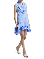 Phoebe Striped Cotton Poplin Ruffled Minidress