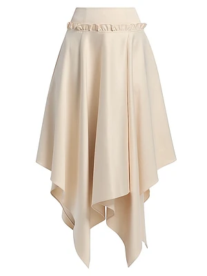 Vera Satin Handkerchief Midi-Skirt