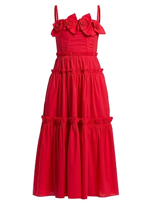 Rach Rosette Cotton Midi-Dress