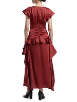 Danielle Ruffled V-Neck Maxi Dress