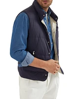 Bonded Nylon Down Vest with Detachable Hood