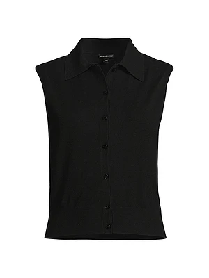 Knit Sleeveless Polo Shirt