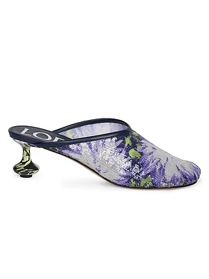 Toy 45MM Sequined Floral Mules