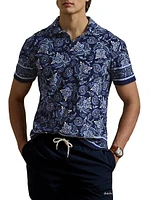 Paisley Terry Cotton Polo Shirt
