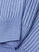 Textured Linen-Silk Polo-Collar Sweater