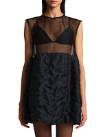 Blair Linen-Blend Sheer Minidress