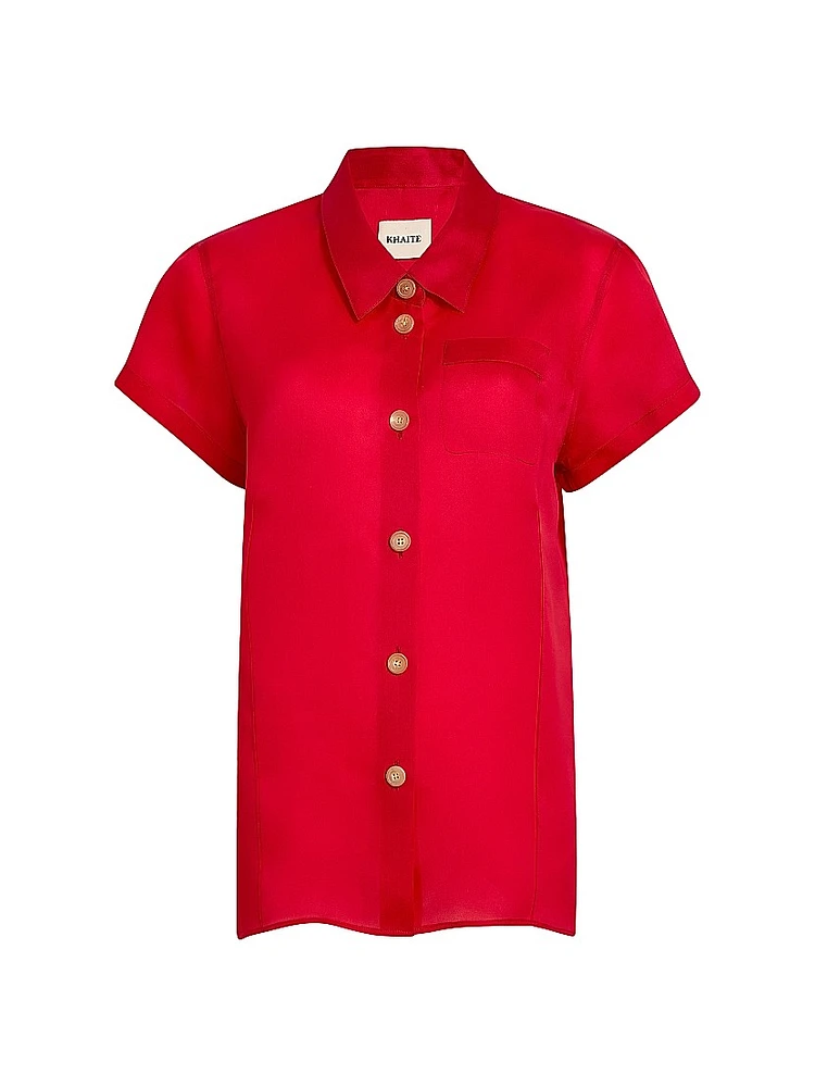 Keefe Silk Button-Front Top