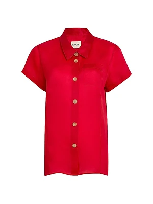 Keefe Silk Button-Front Top