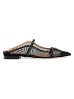 Maureen Polka Dot Mesh and Satin Flat Mules