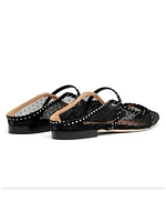 Maureen Polka Dot Mesh and Satin Flat Mules