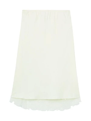 Lace-Trimmed Silk Skirt