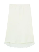 Lace-Trimmed Silk Skirt