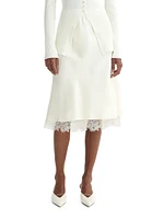 Lace-Trimmed Silk Skirt