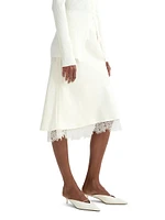 Lace-Trimmed Silk Skirt