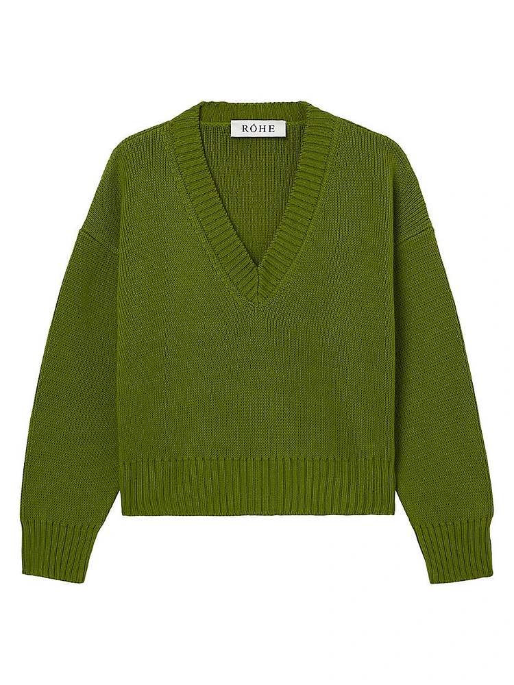 V-Neck Cotton Sweater