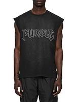 Textured Cotton Jersey Sleeveless T-Shirt