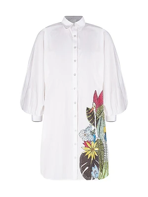 Patchwork Flowers Midi-Shirtdress