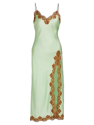 Peride Silk-Lace Midi-Slipdress