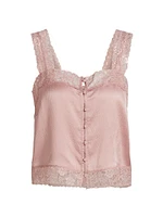 Tannis Silk-Lace Cropped Camisole Top