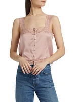 Tannis Silk-Lace Cropped Camisole Top