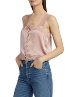 Tannis Silk-Lace Cropped Camisole Top