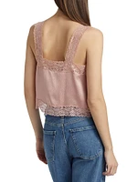 Tannis Silk-Lace Cropped Camisole Top