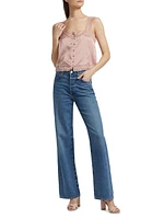 Tannis Silk-Lace Cropped Camisole Top
