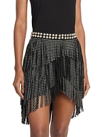Carmelia Studded Fringe Miniskirt