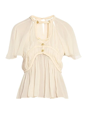 Rosaline Silk Gathered Top