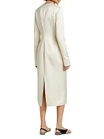 Satin Round Neck Midi-Dress