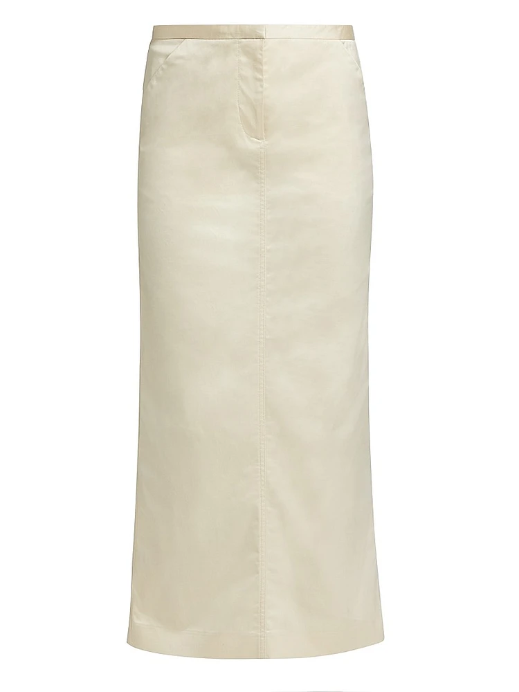 Cotton-Blend Mid-Rise Maxi Skirt