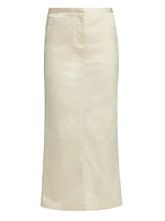 Cotton-Blend Mid-Rise Maxi Skirt