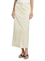 Cotton-Blend Mid-Rise Maxi Skirt