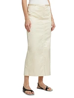 Cotton-Blend Mid-Rise Maxi Skirt