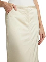 Cotton-Blend Mid-Rise Maxi Skirt