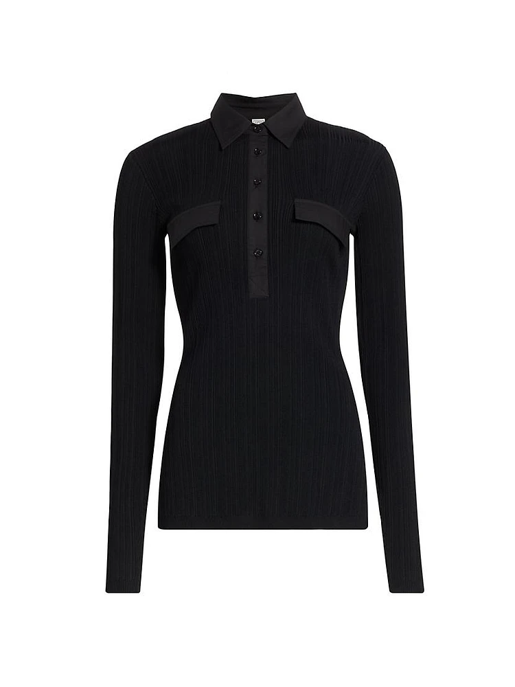 Rib-Knit Slim-Fit Shirt