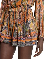Maelly Printed Smocked Shorts
