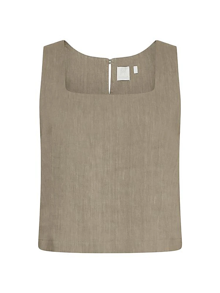 Monochrome Terni Cropped Square-Neck Top