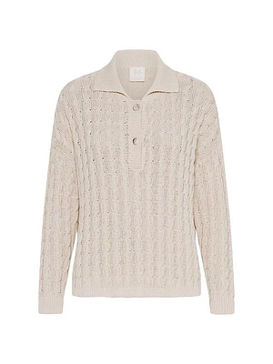 Monochrome Alexia Cotton Cable-Knit Sweater